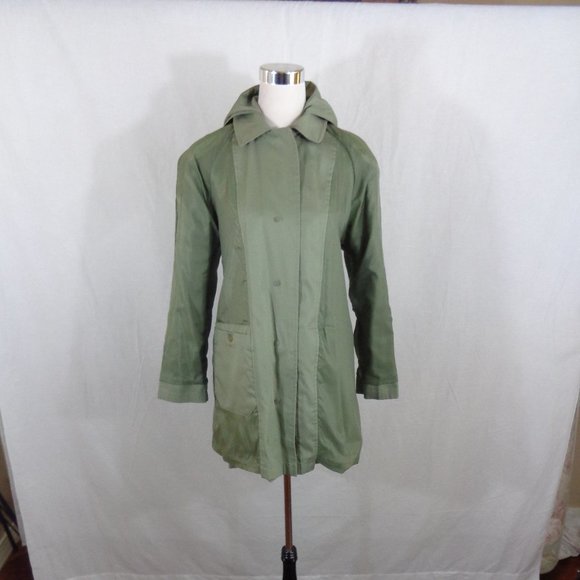 GREEN HOODED LONDONG FOG COAT JACKET MP - Picture 3 of 6